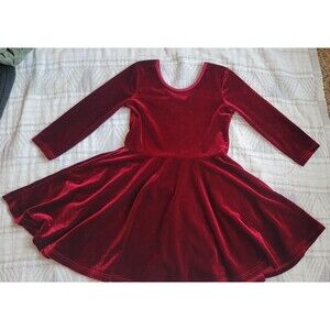 Amazon velour red dress 5y/6y GUC